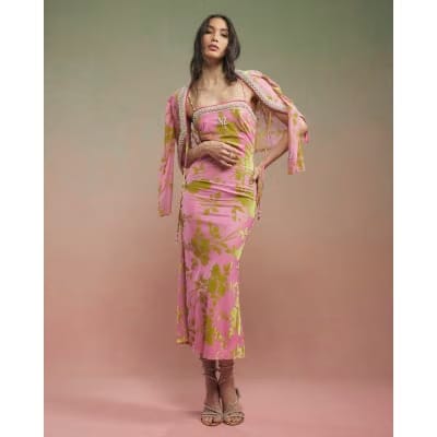 Pink Year Zero Floral Embellished Slip Dress