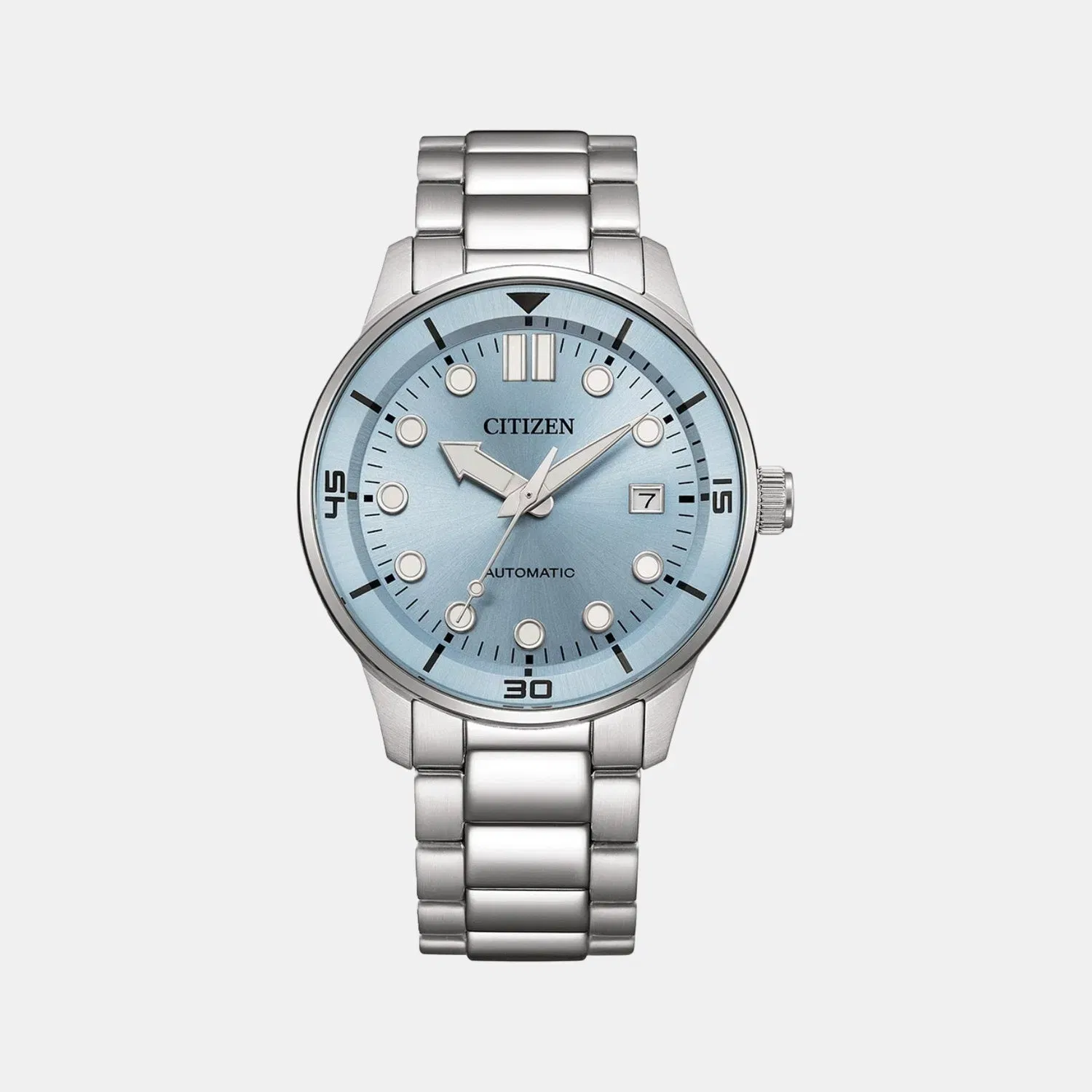 Citizen Men Automatic Blue Dial Analog Stainless Steel Watch Nj0191-83L