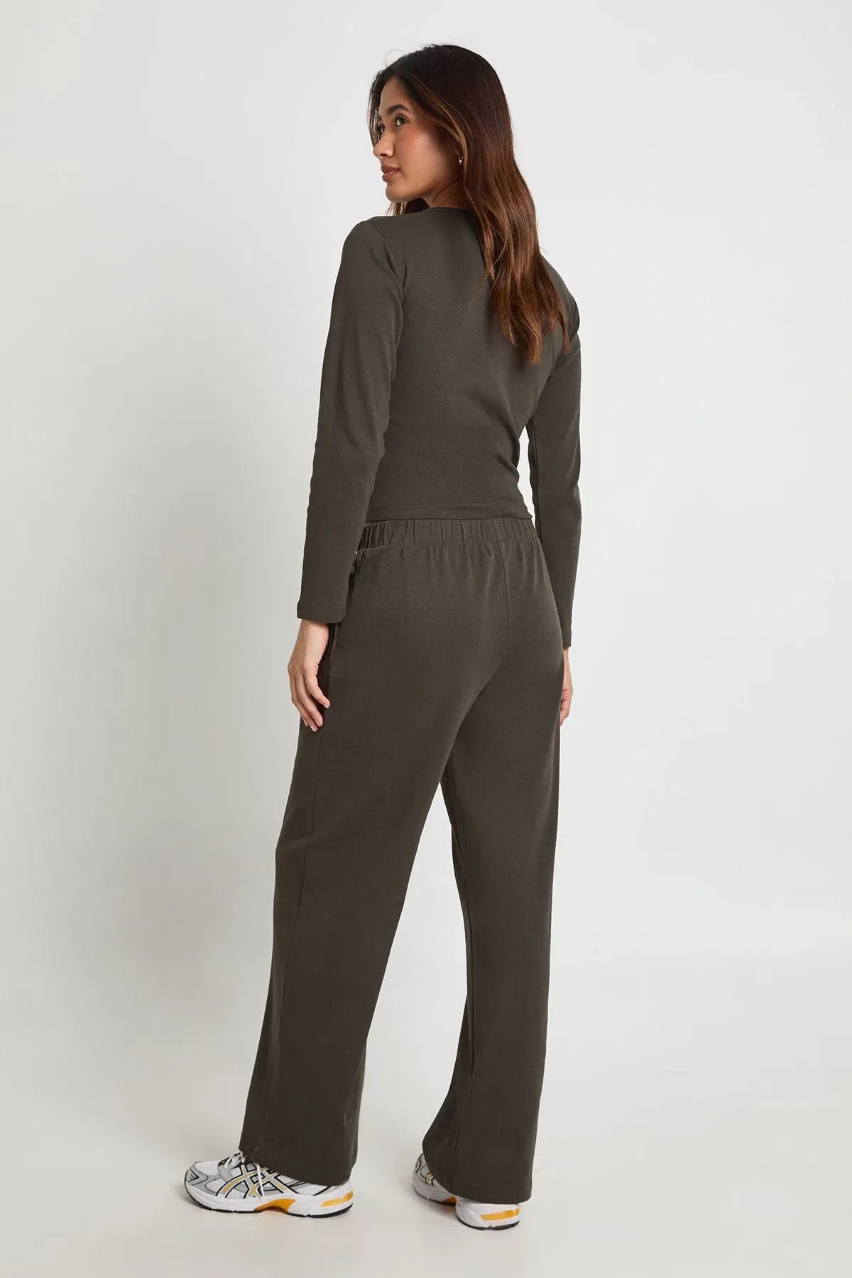 Cotton Button Through Crew Neck Top & Trouser Co Ord