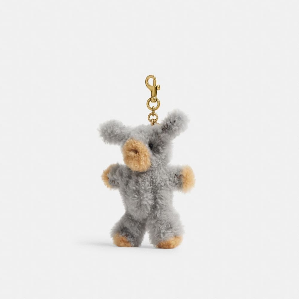 Coach Fuzzy Bag Charm In Shearling Brass Multi