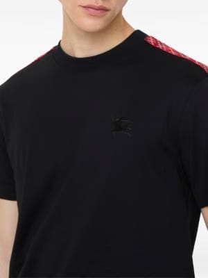 Burberry check-trim embroidered T-shirt