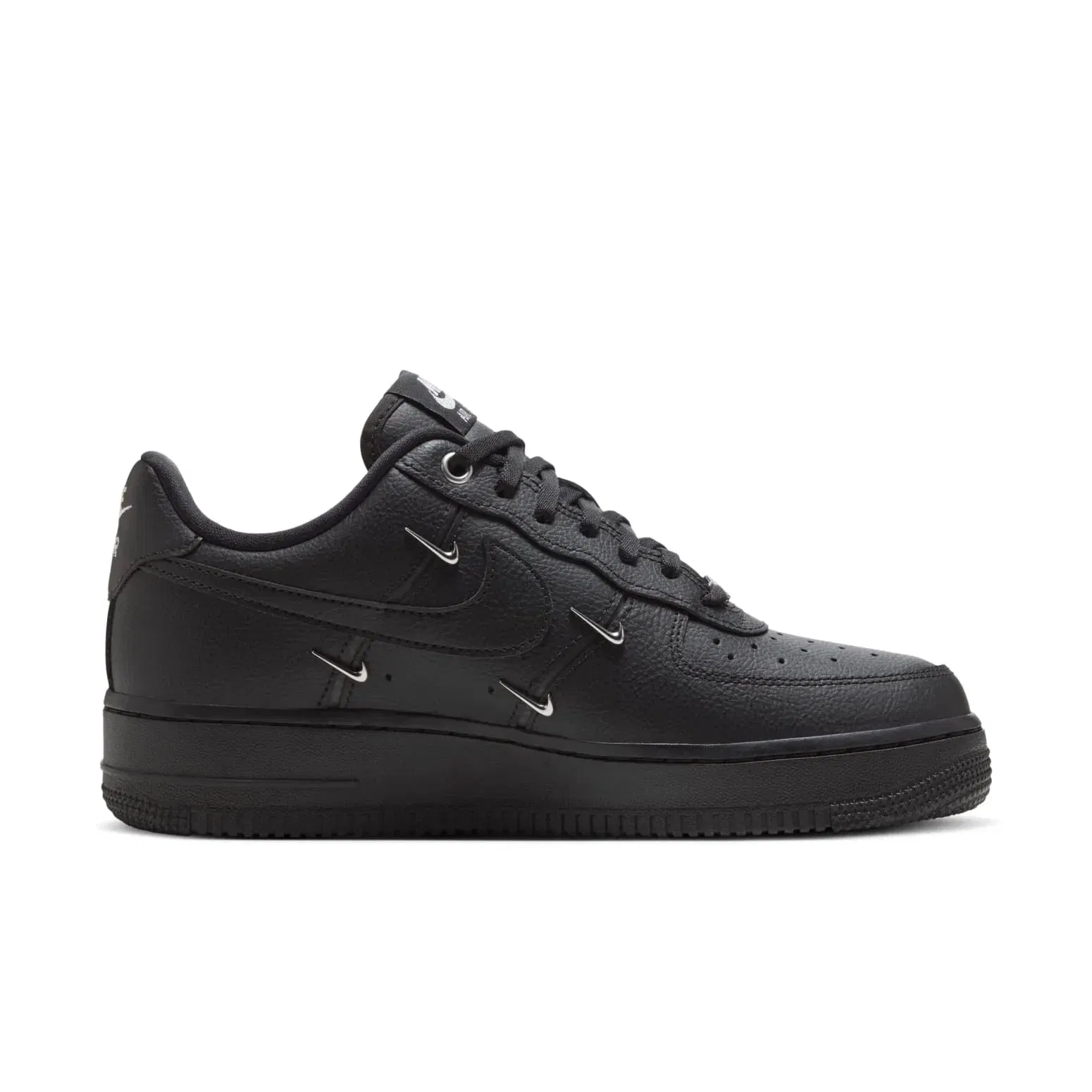 Nike(WMNS) Nike Air Force 1 Low 'Black Silver Mini Swoosh'