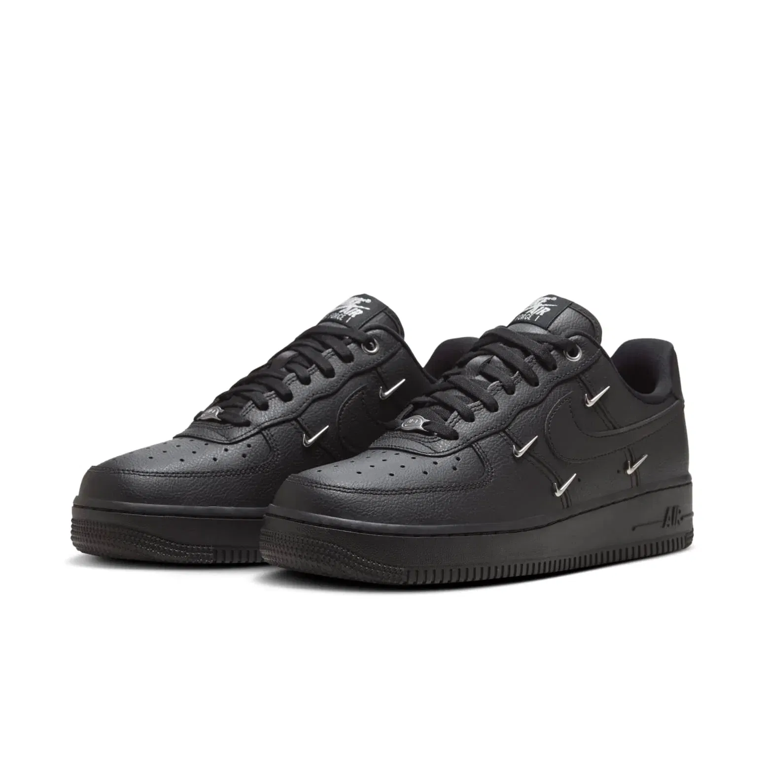 Nike(WMNS) Nike Air Force 1 Low 'Black Silver Mini Swoosh'
