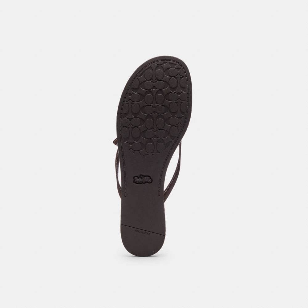 Women's Coach Bow Flip Flop In Signature Jacquard Oak Maple