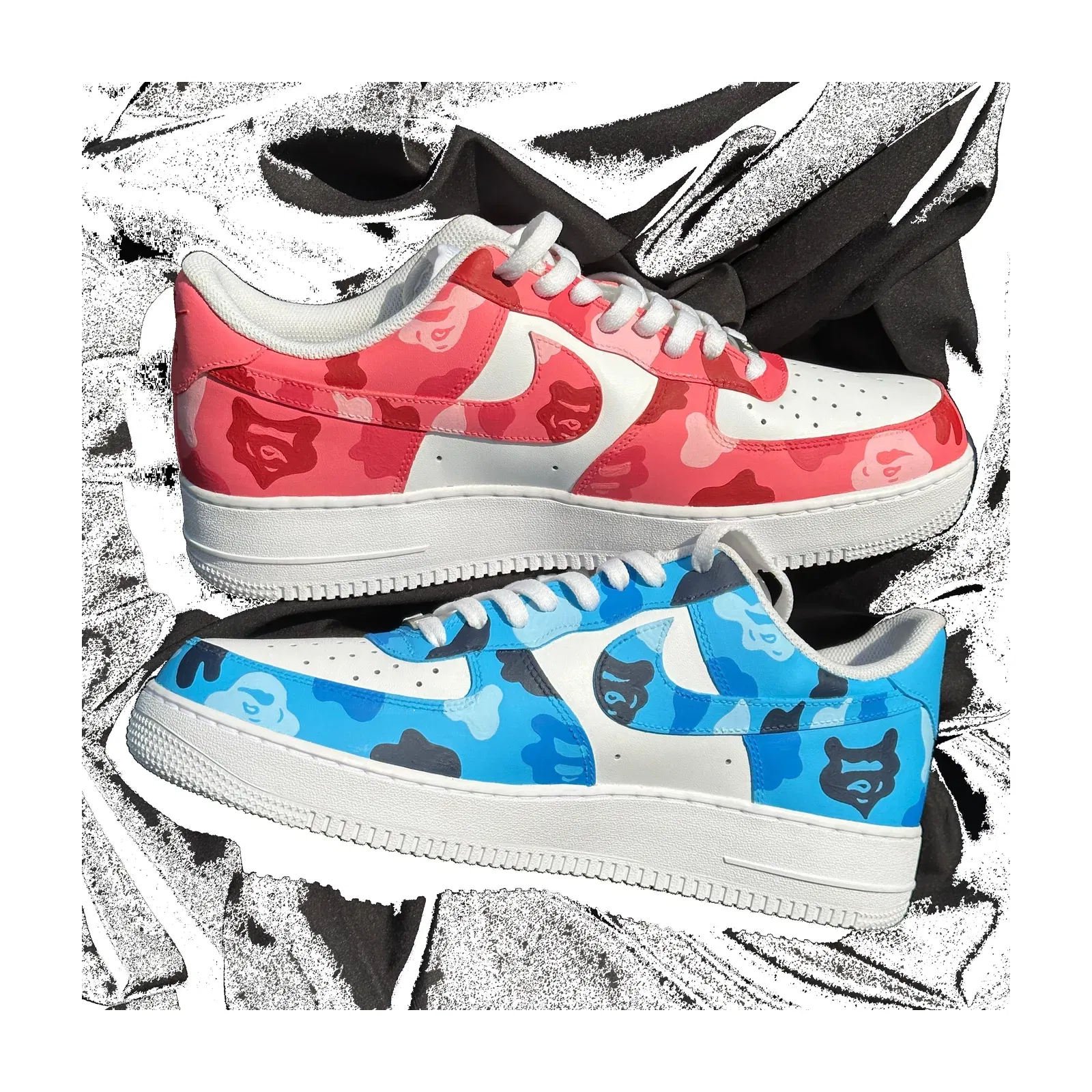 BLUE/PINK BAPE AF1