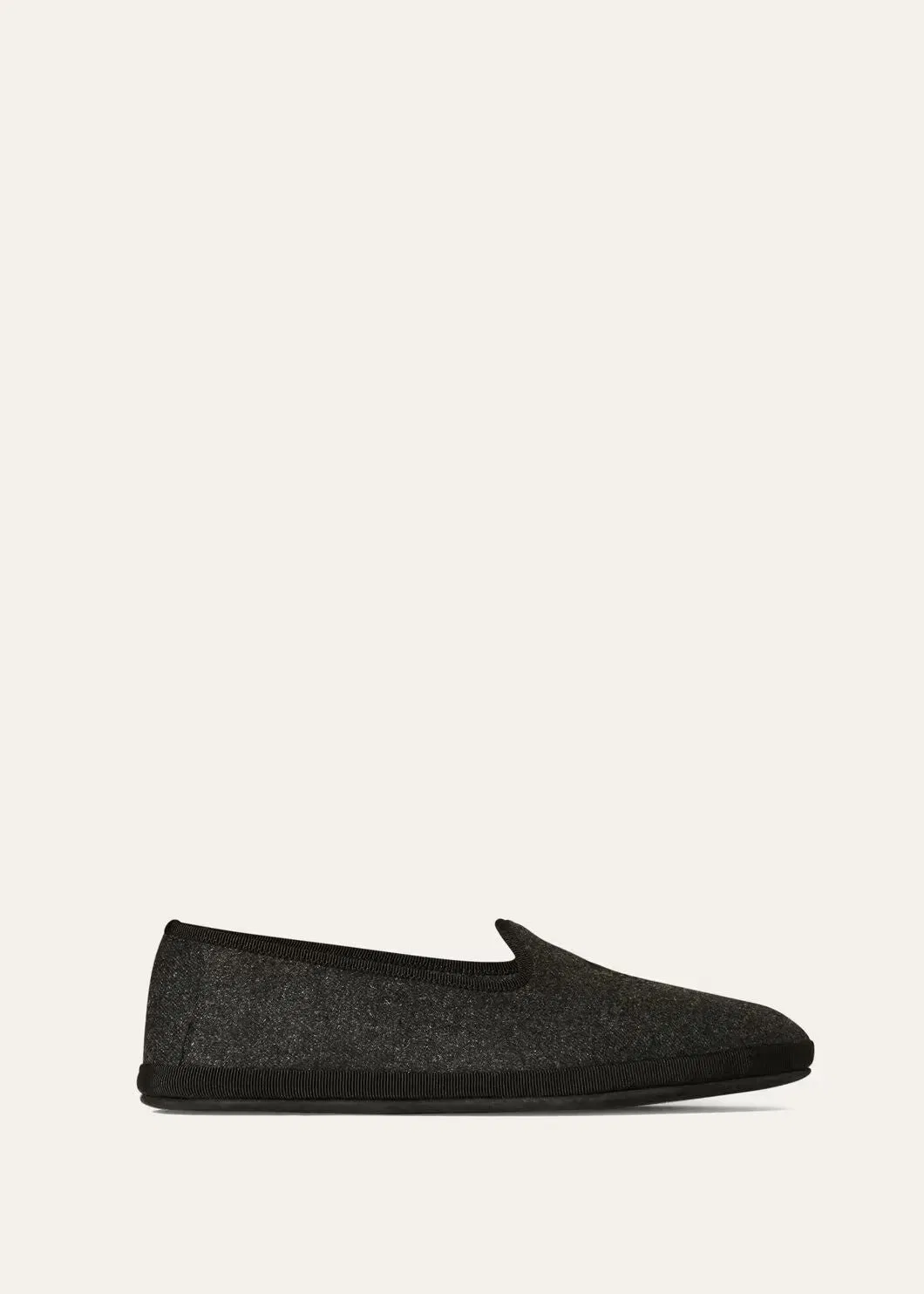 LoroPiana Venice Slipper Dark Gray Melange