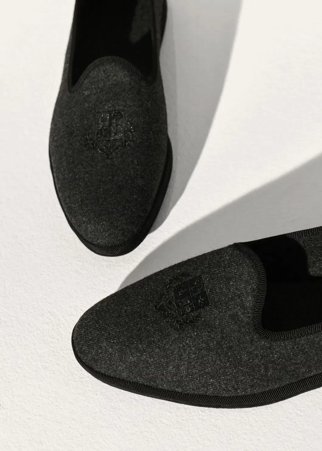 LoroPiana Venice Slipper Dark Gray Melange