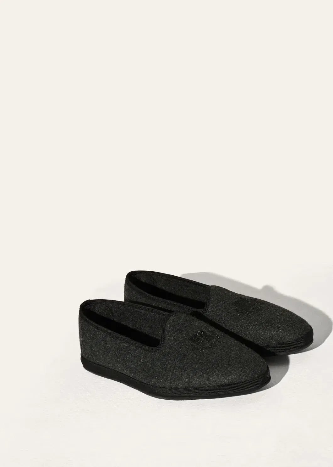 LoroPiana Venice Slipper Dark Gray Melange