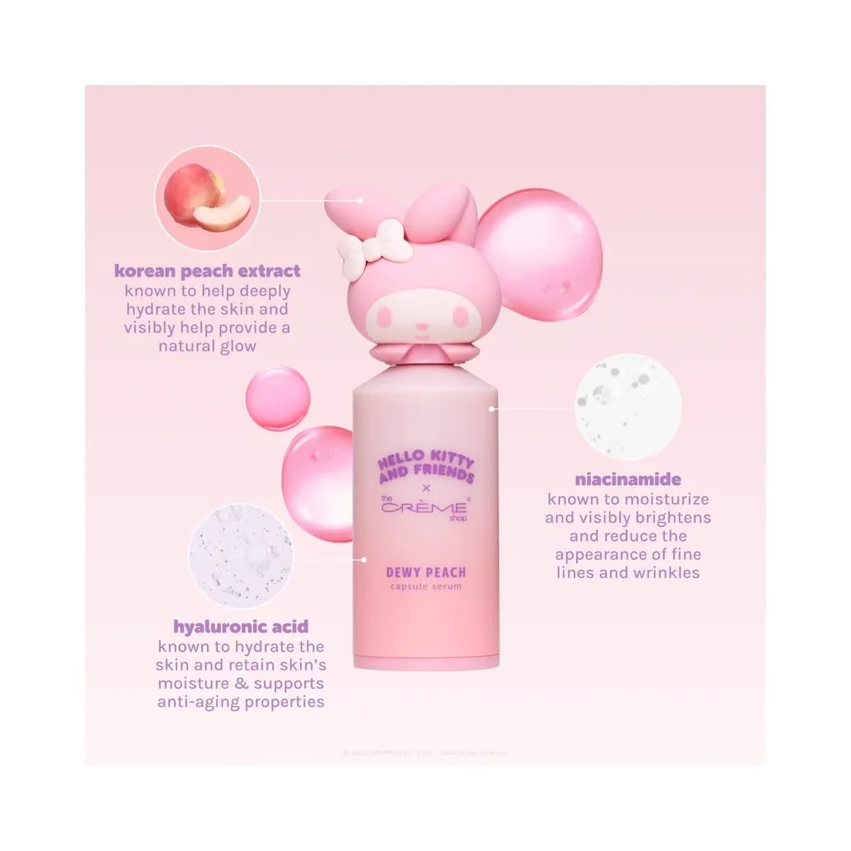 The Crème Shop Hello Kitty and Friends Dewy Peach Capsule Serum