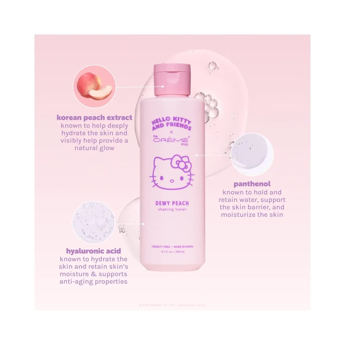 The Crème Shop Hello Kitty and Friends Dewy Peachy Shaking Toner