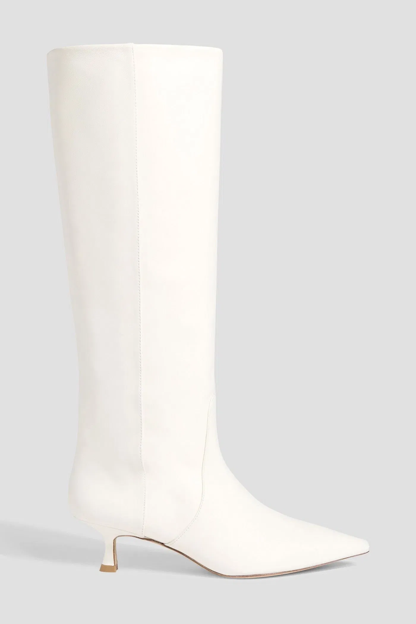 Stuart Weitzman Naomi 50 Leather Knee Boots Ivory Women's