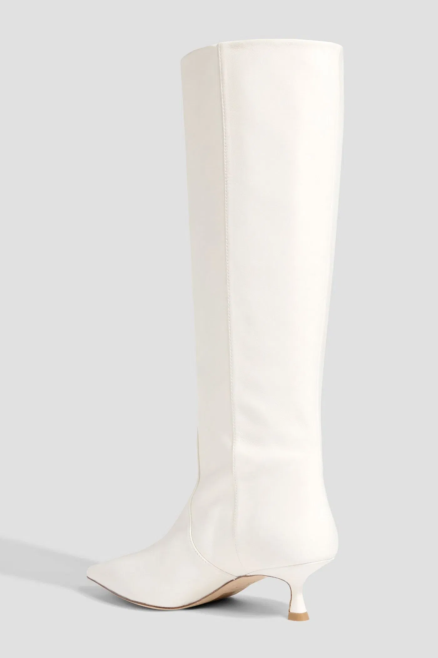 Stuart Weitzman Naomi 50 Leather Knee Boots Ivory Women's