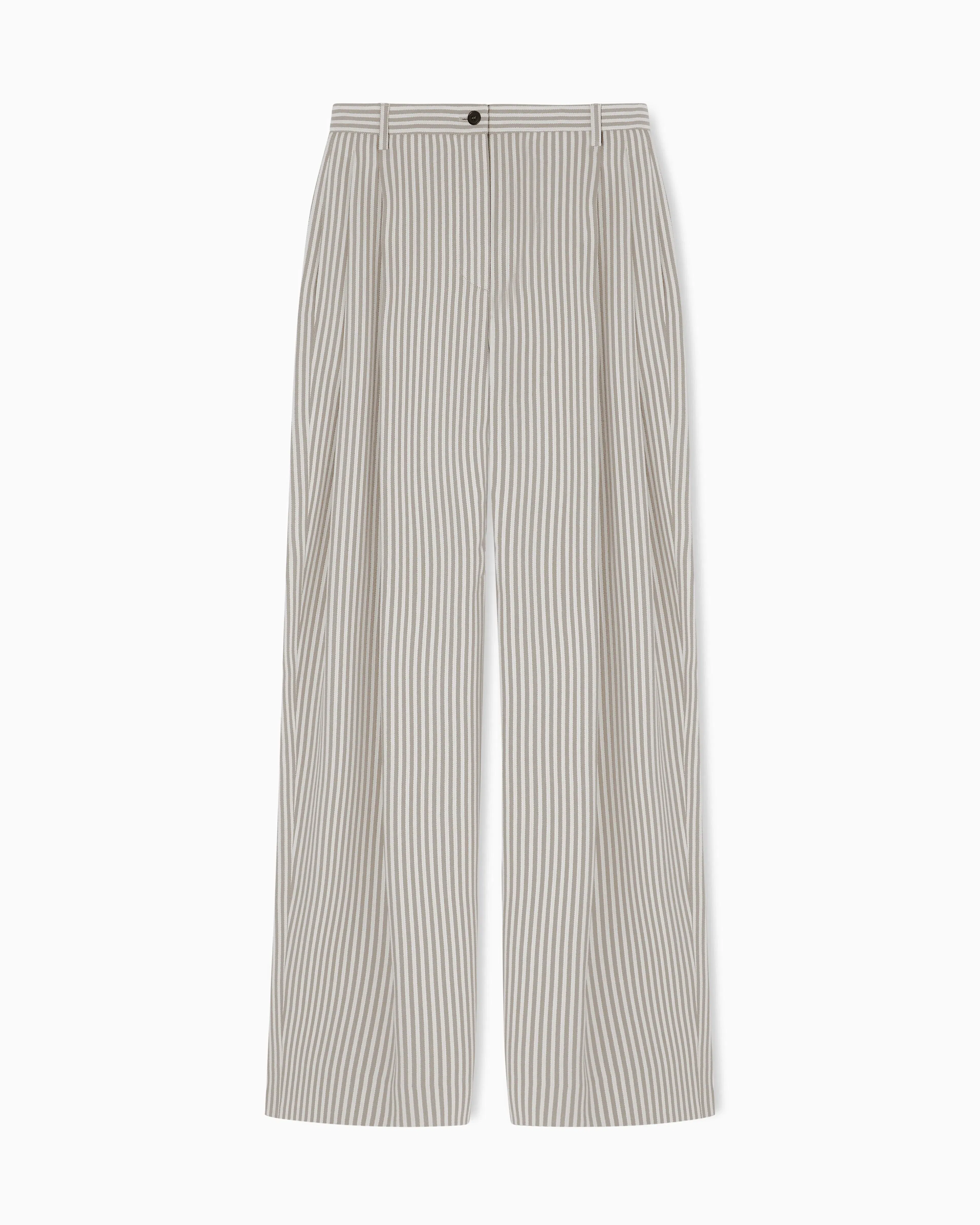 Emporio Armani Icon striped fluid crêpe darted trousers