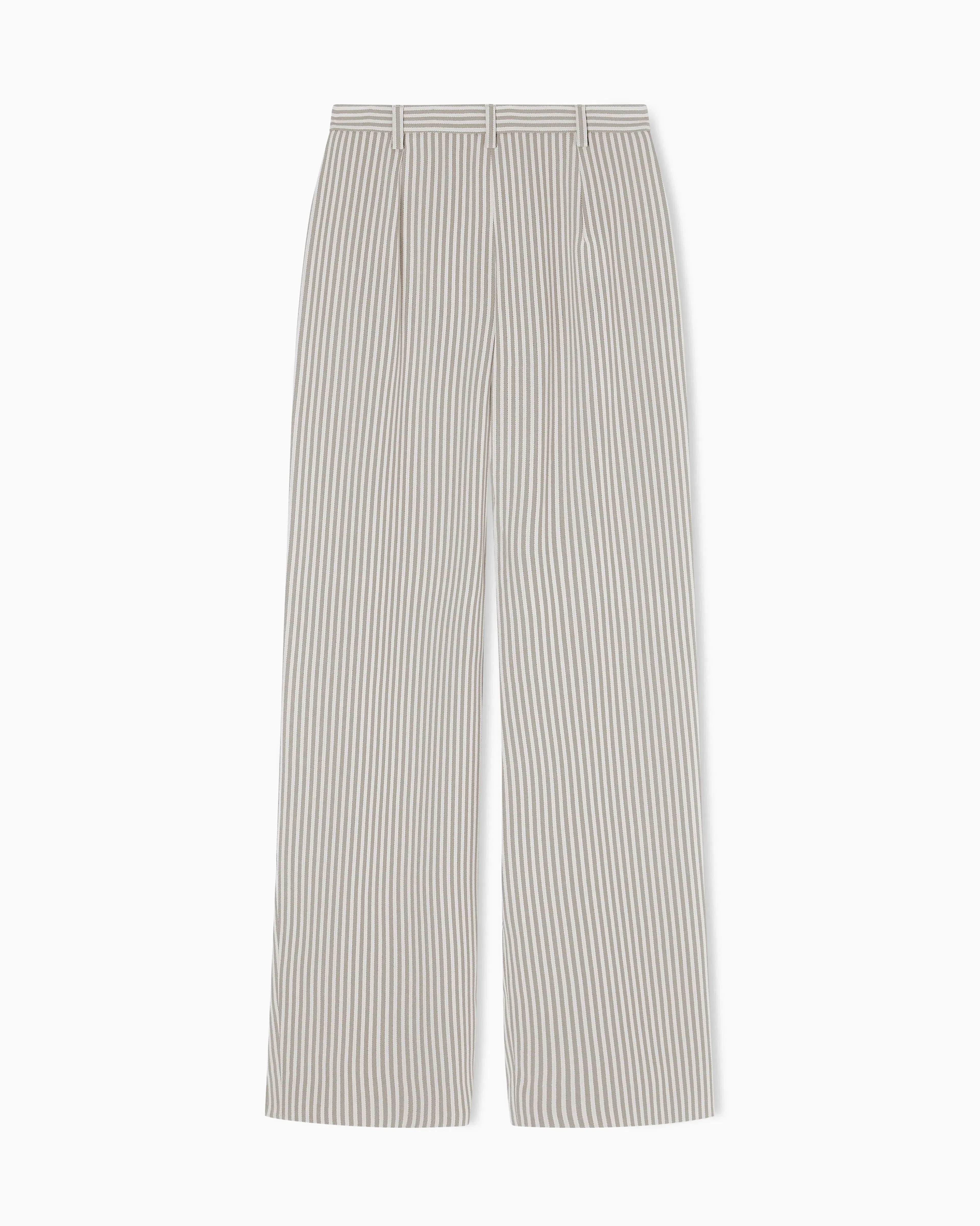 Emporio Armani Icon striped fluid crêpe darted trousers