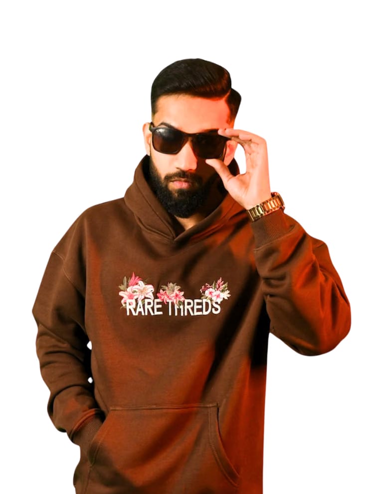 Brown Embroidery Hoodie