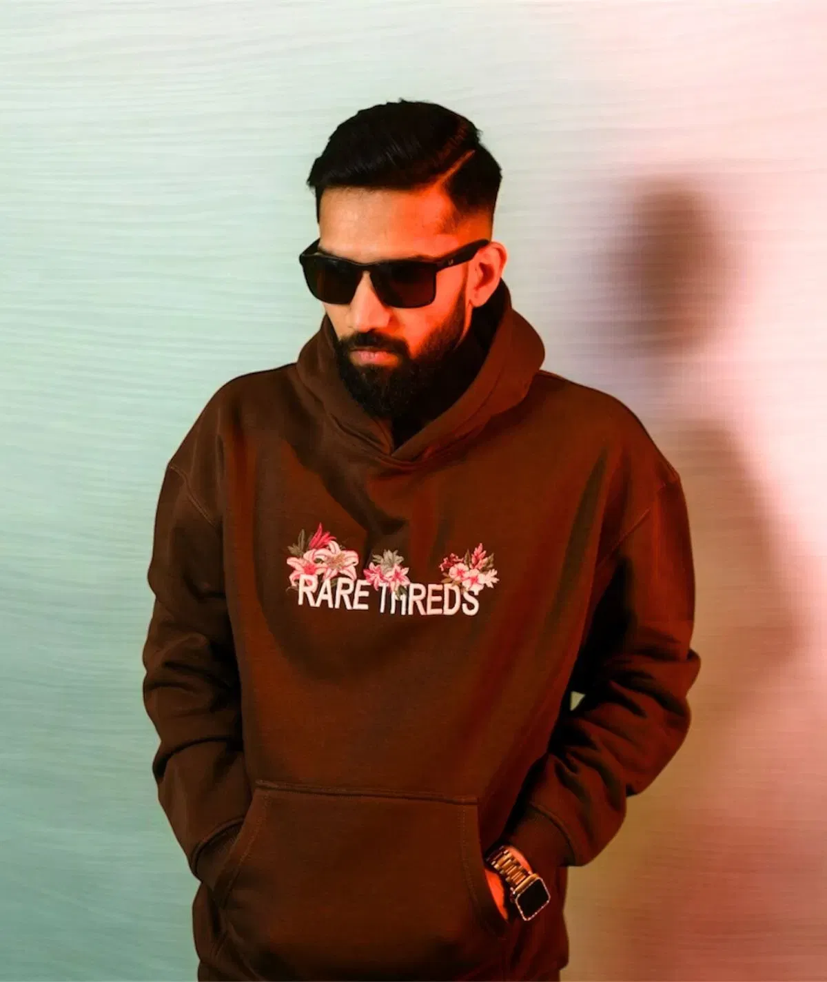 Brown Embroidery Hoodie
