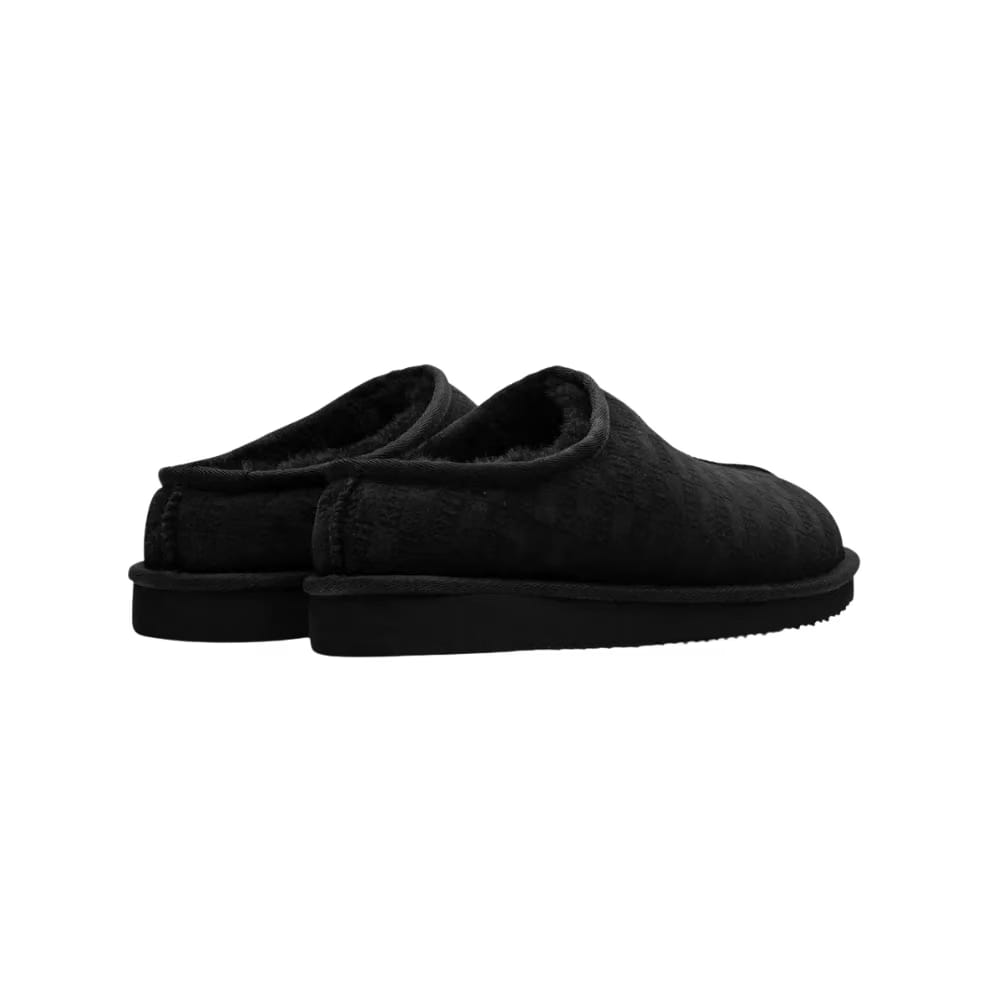 Kith Monogram Shearling Slippers - Black