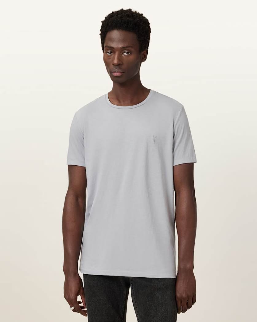 AllSaints Tonic Crew Ramskull T Shirts 3 Pack White/Green/Grey