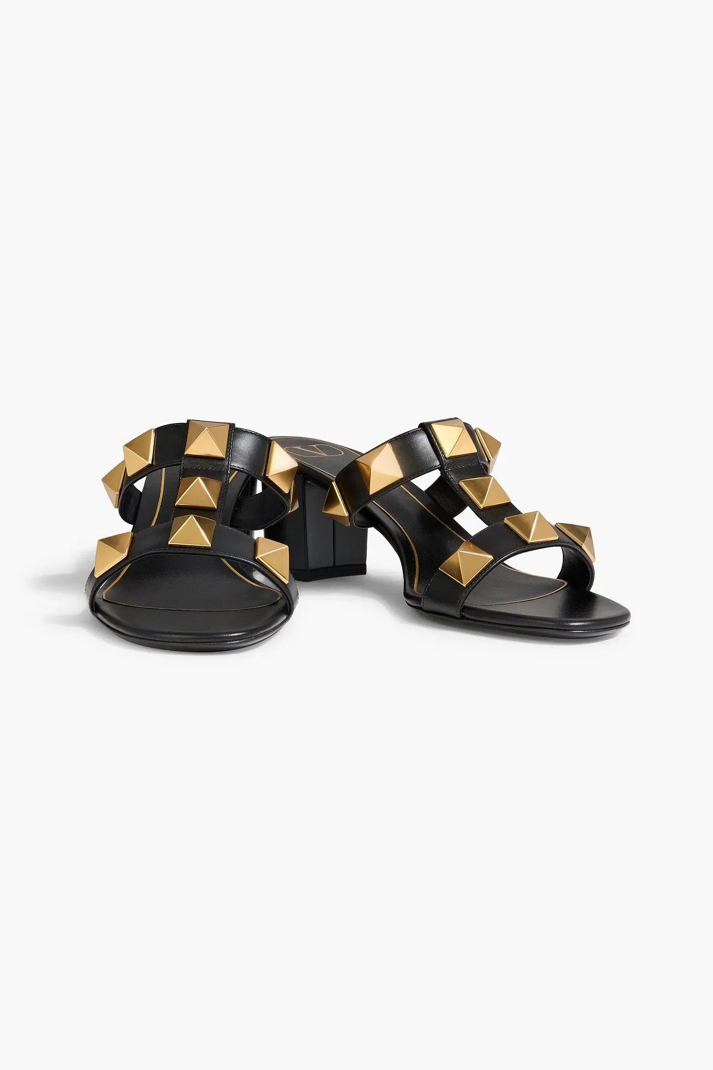 Valentino Garavani Rockstud Leather Mules Black Women's