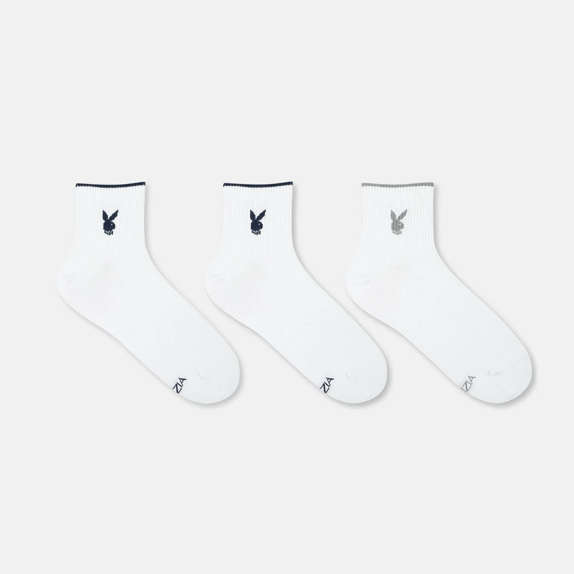 Men’s Playboy White High Ankle Socks