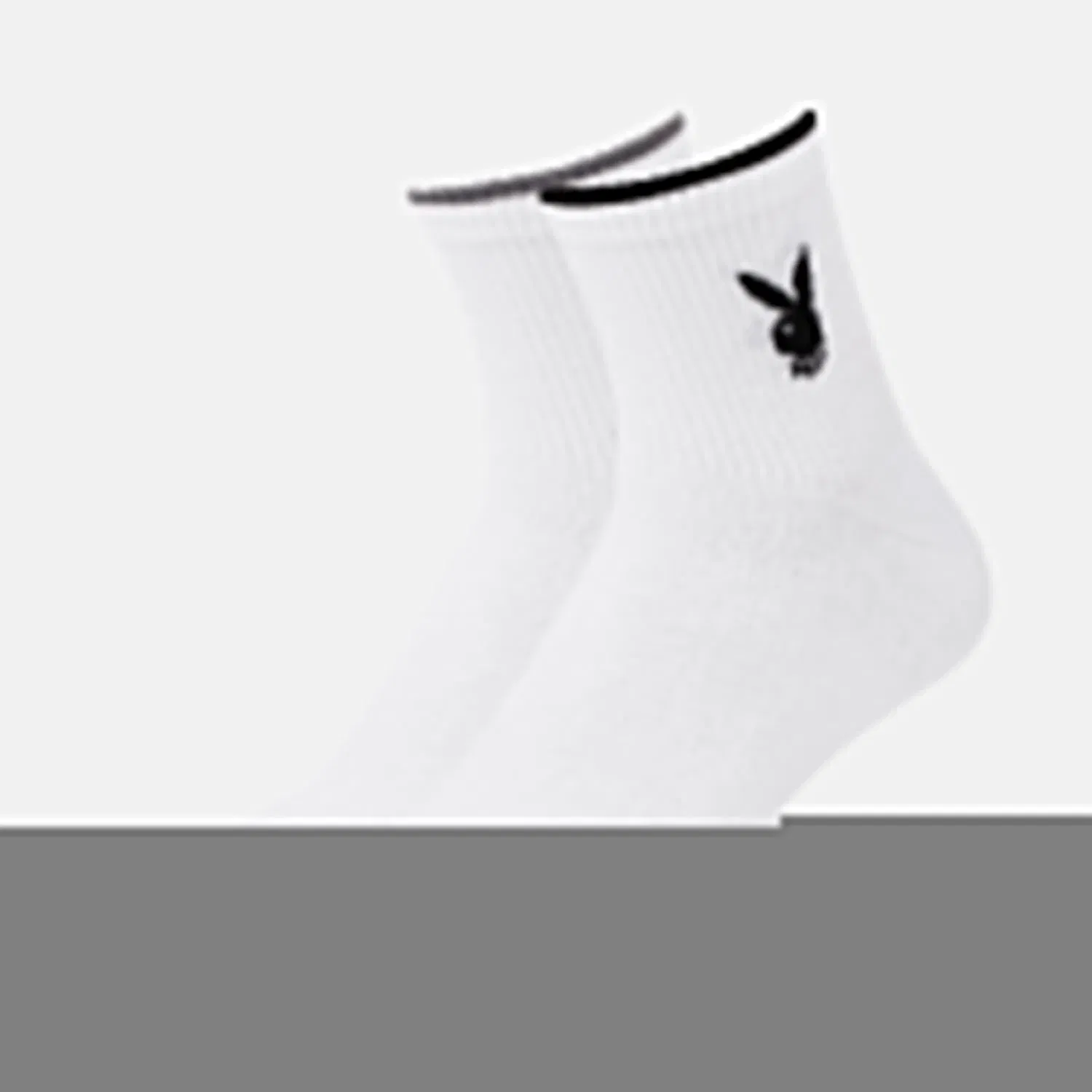 Men’s Playboy White High Ankle Socks