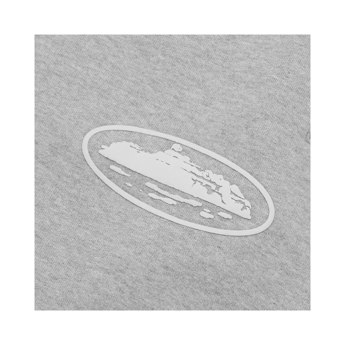 Corteiz Island Puff Print Open Hem Sweatpant Heather Grey