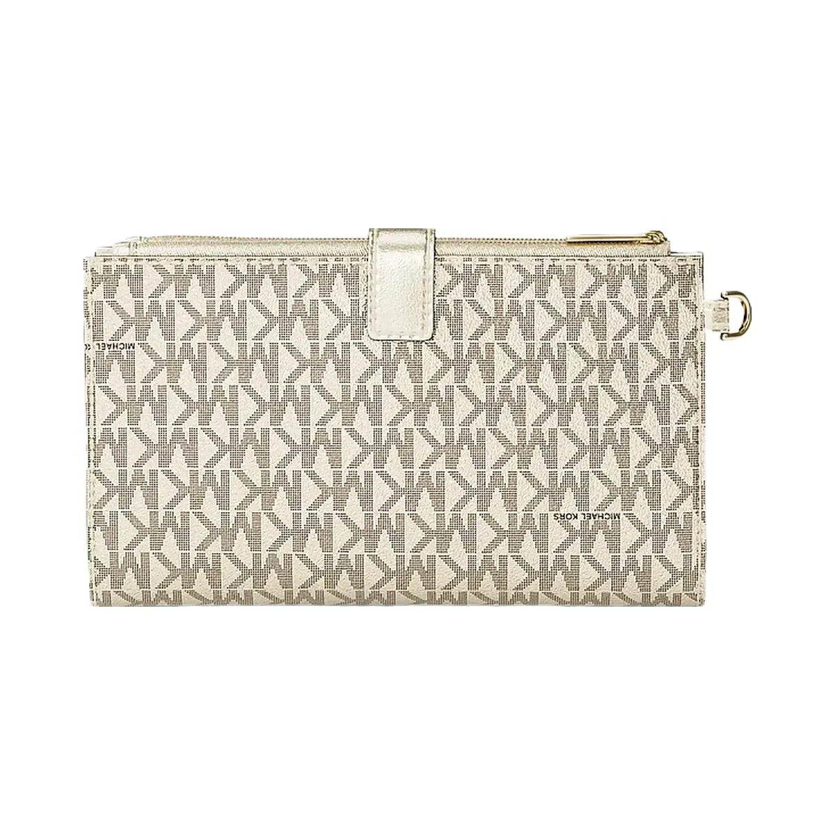 Michael Kors Jet Set Travel Large Signature Logo Wristlet Pale Gold