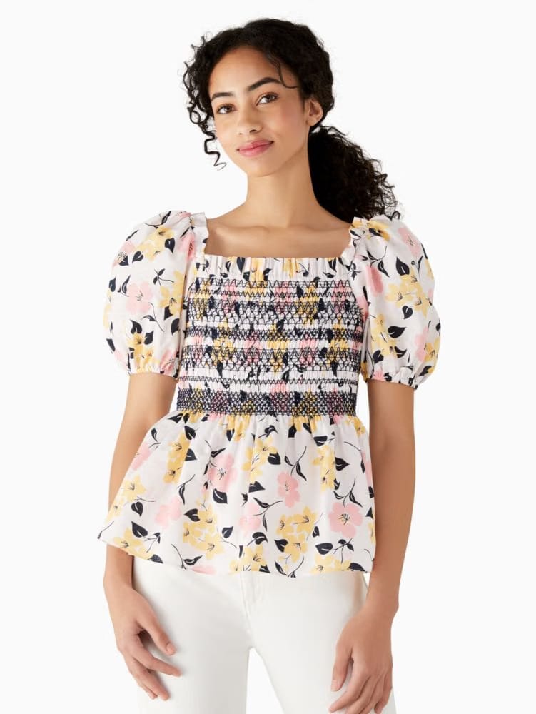 Lily Blooms Puff-sleeve Top