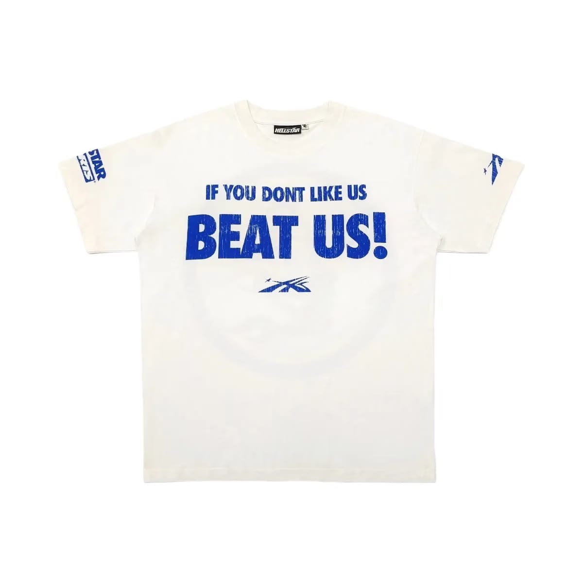 Hellstar Beat Us T-Shirt White Blue