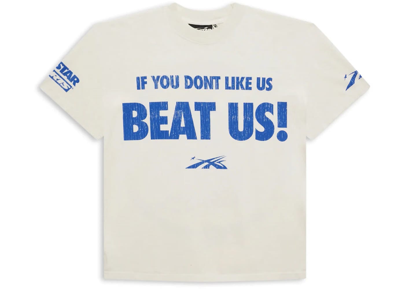 Hellstar Beat Us T-Shirt White Blue