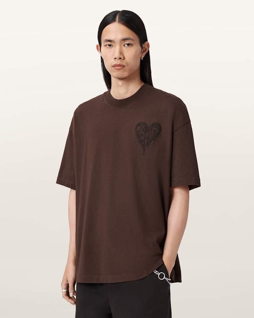 AllSaints Trip Short Sleeve T Shirt Bitter Brown