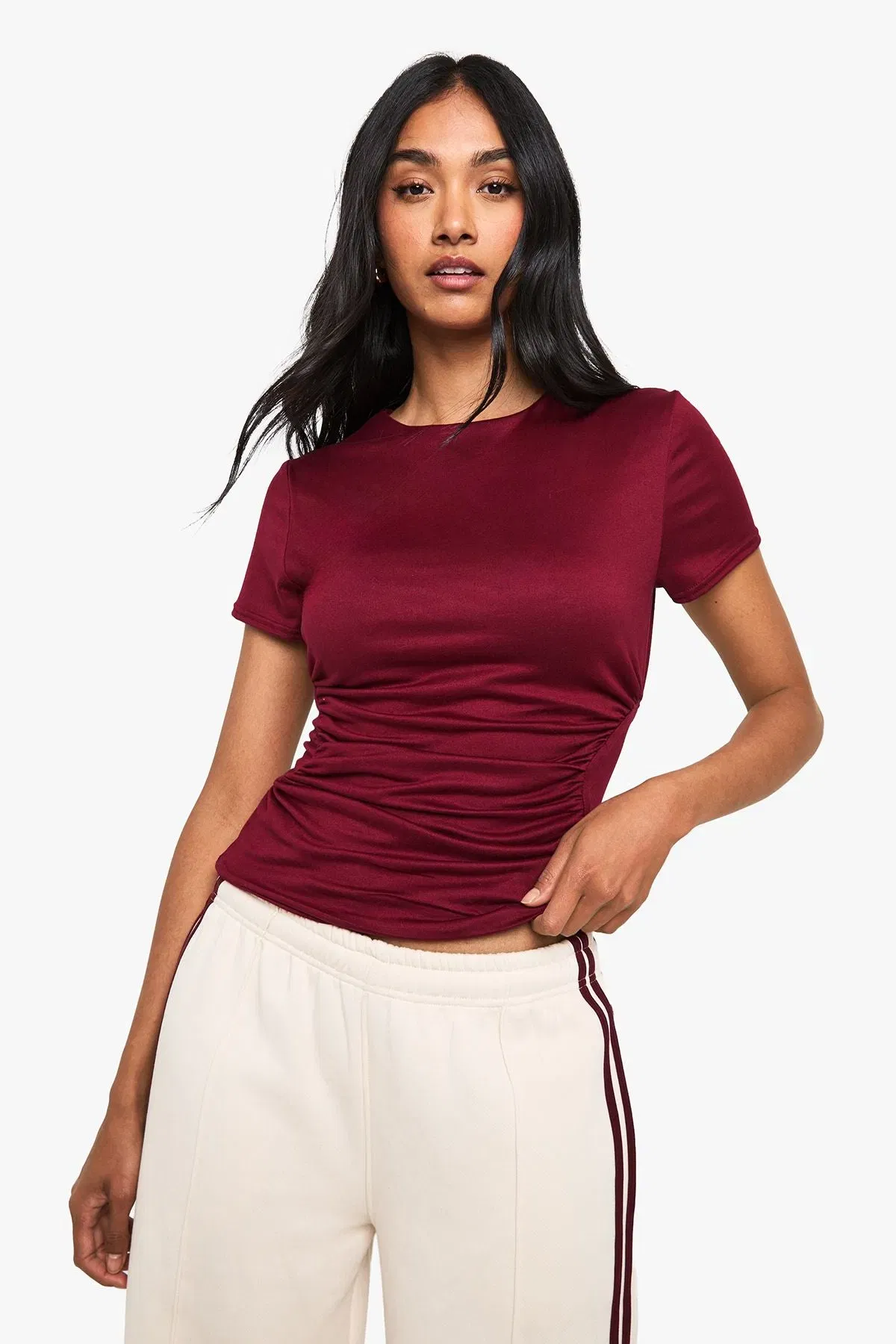 Double Layer Super Soft Gathered Side Top