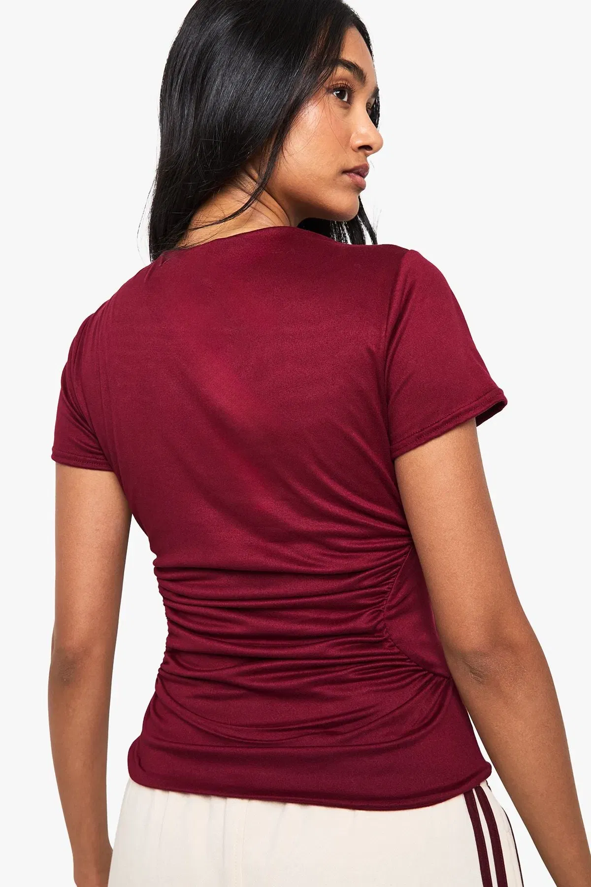 Double Layer Super Soft Gathered Side Top