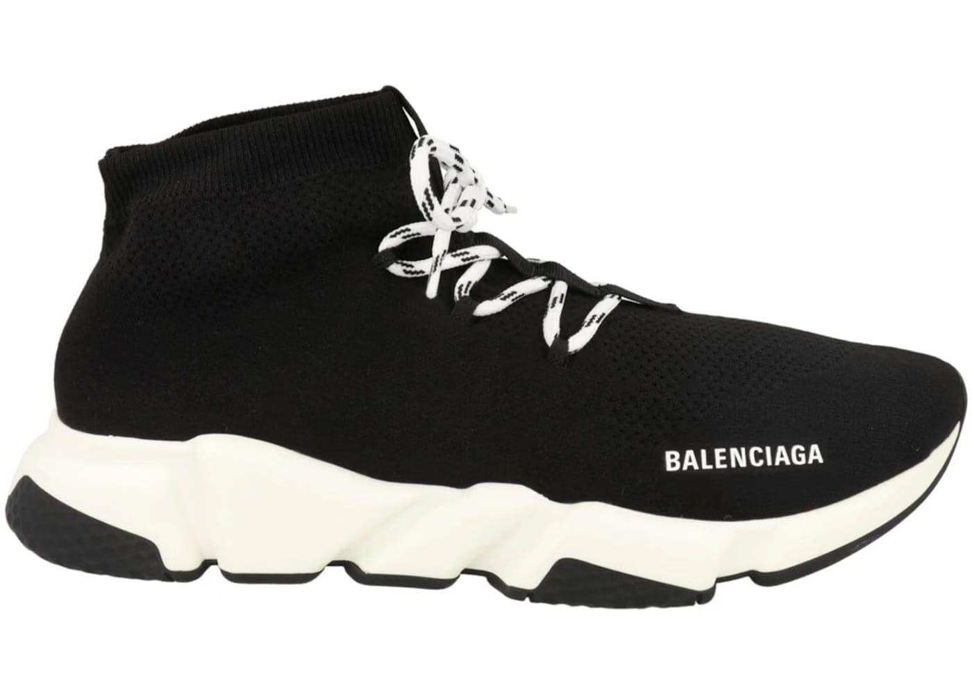 Balenciaga Speed Lace Up Black White