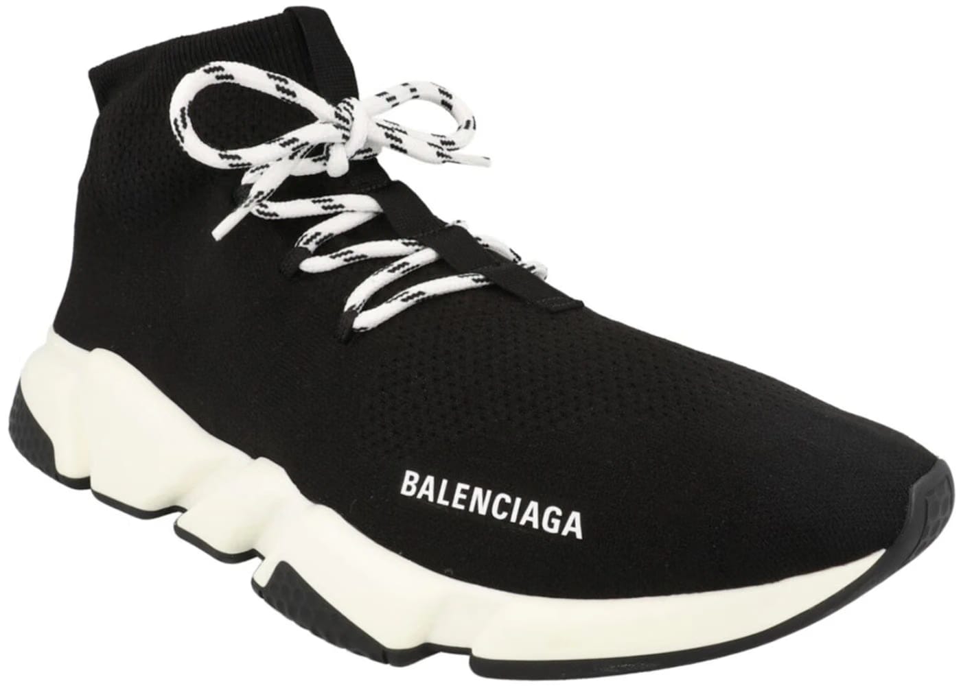 Balenciaga Speed Lace Up Black White