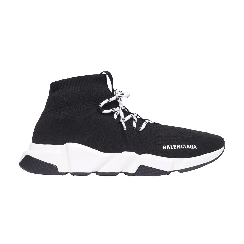 Balenciaga Speed Lace Up Black White