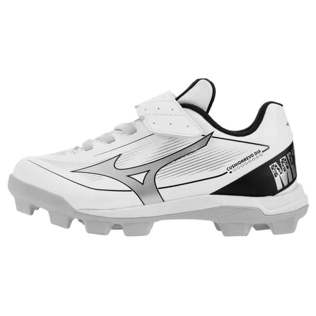 Mizuno Youth Cushionrevo Diamond Baseball Cleat White Black