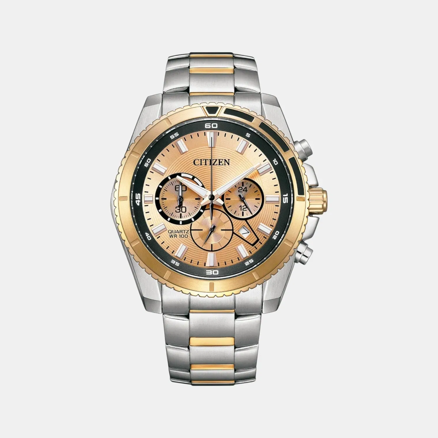 Citizen Men Quartz Bronze Dial Chronograph Stainless Steel An8204-59X
