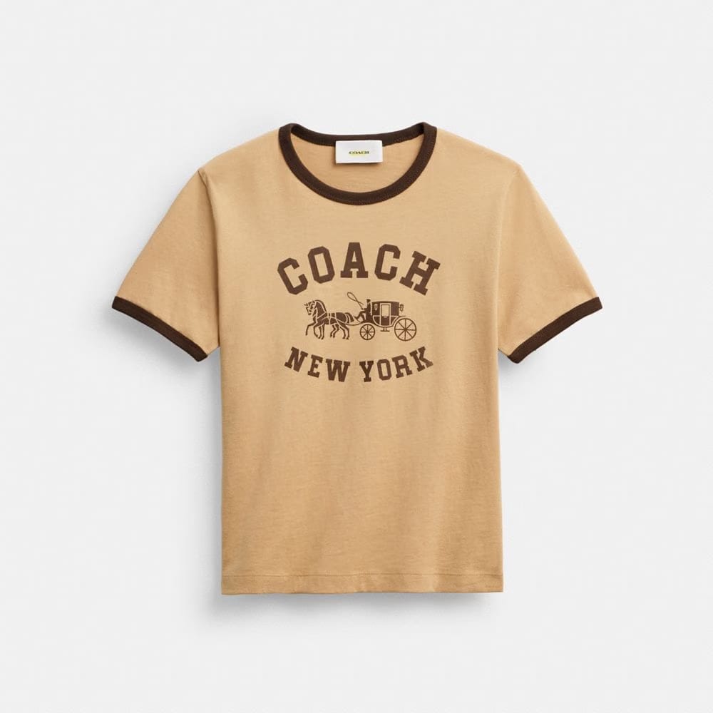 Horse And Carriage Ringer T-Shirt In Organic Cotton
