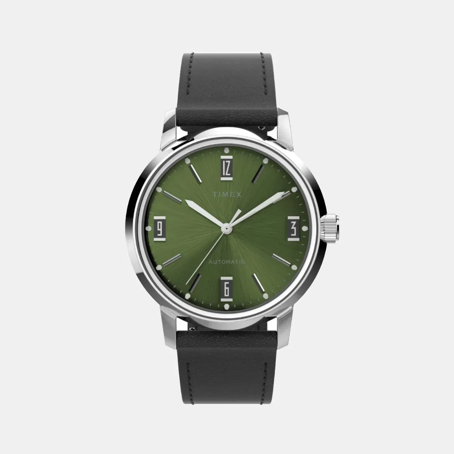 Timex Marlin Men Automatic Green Dial Analog Leather Watch Tw2V44600U9