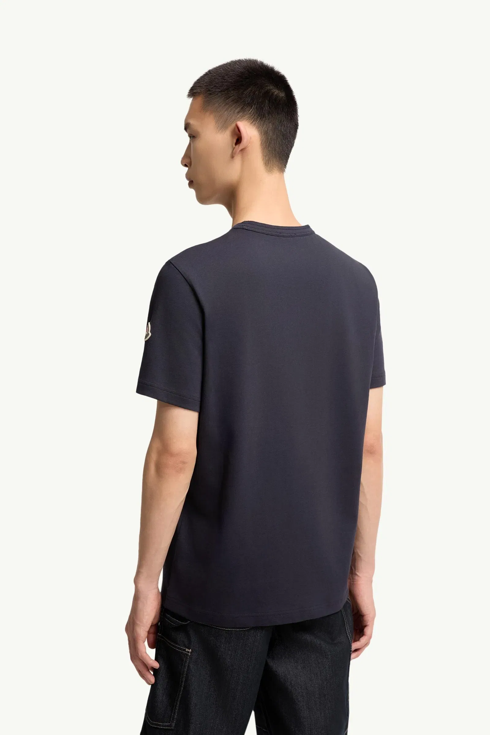 Moncler Cotton Jersey Monogram T-Shirt Navy Blue Navy Blue