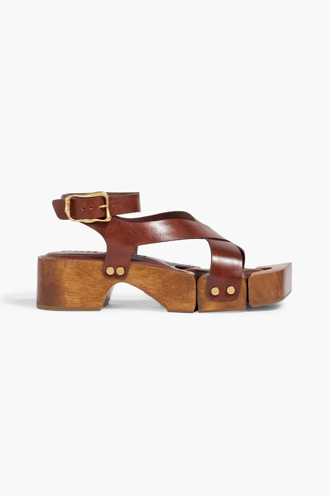 Cult Gaia Peppa Leather Sandals Brown Women's