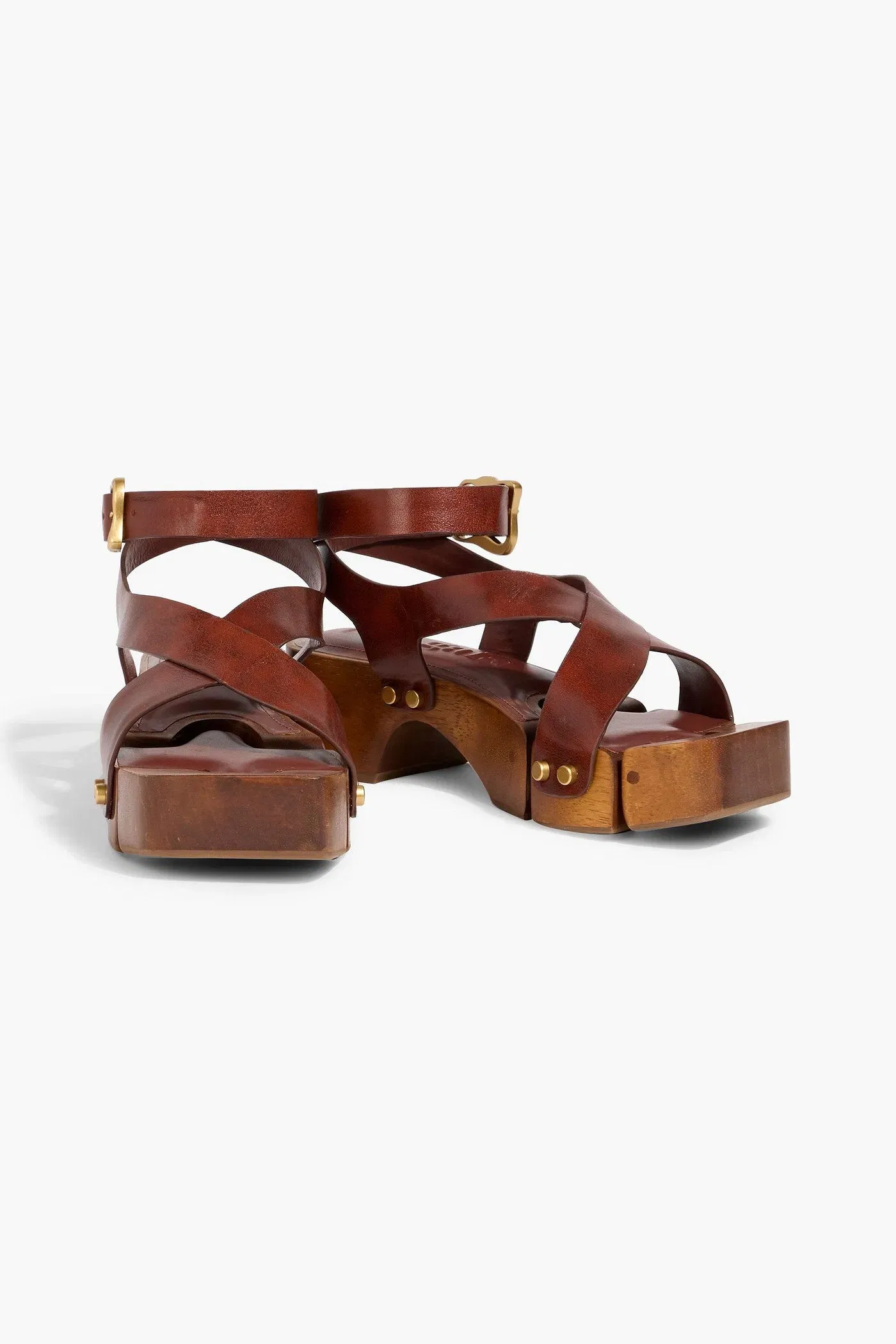 Cult Gaia Peppa Leather Sandals Brown Women's