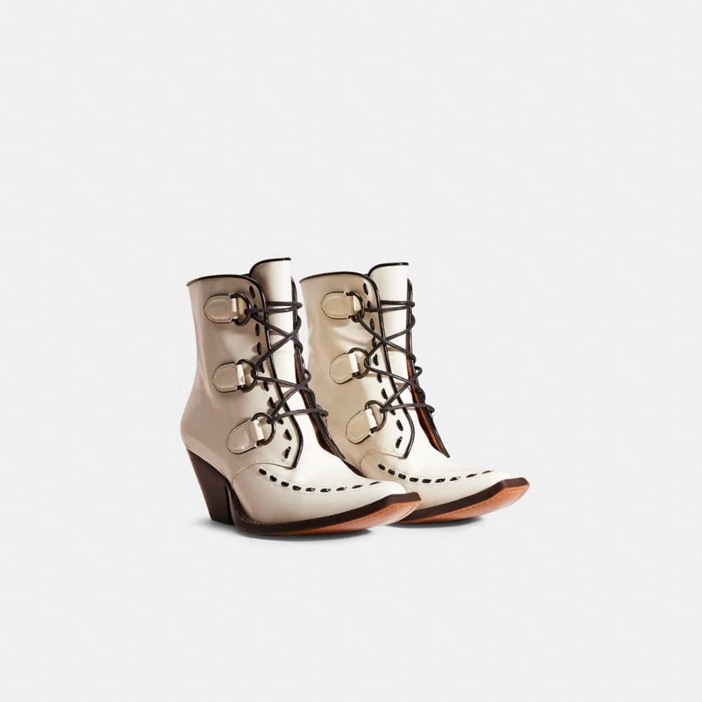Restored Lace Up Chain Bootie