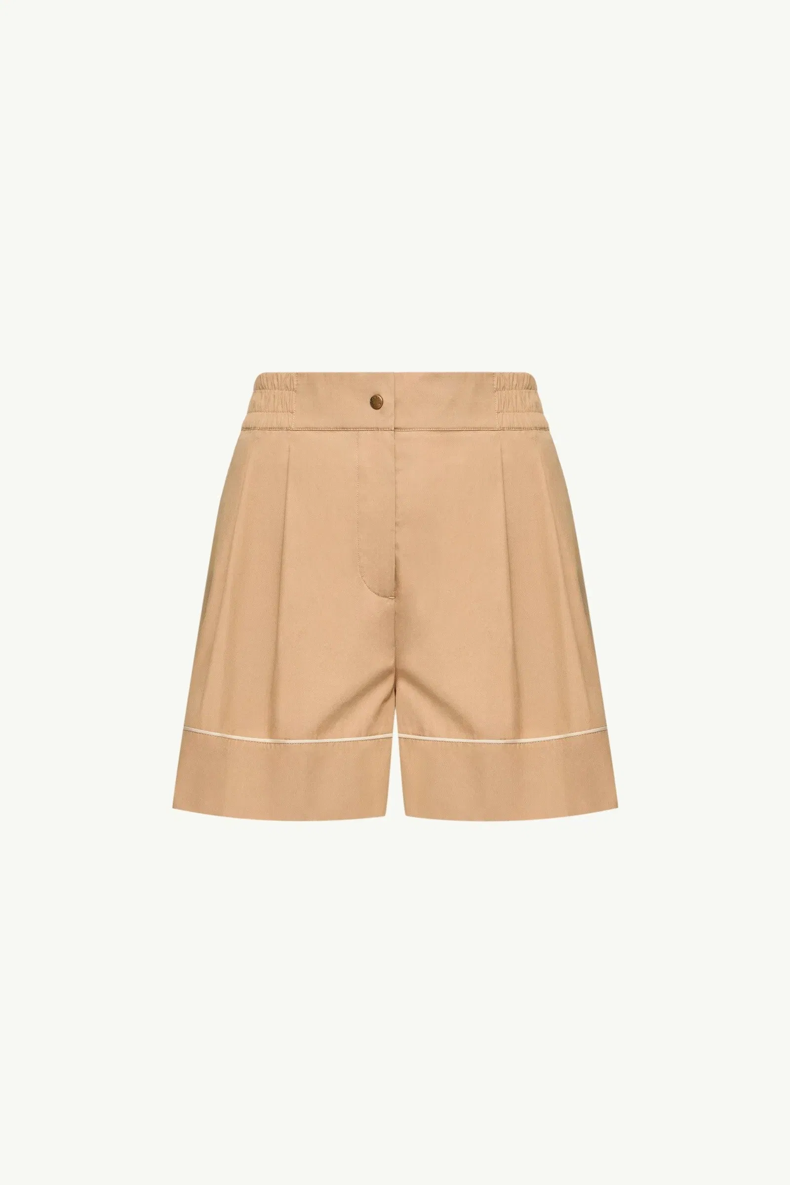 Moncler Tailored Cotton Blend Shorts Beige Beige