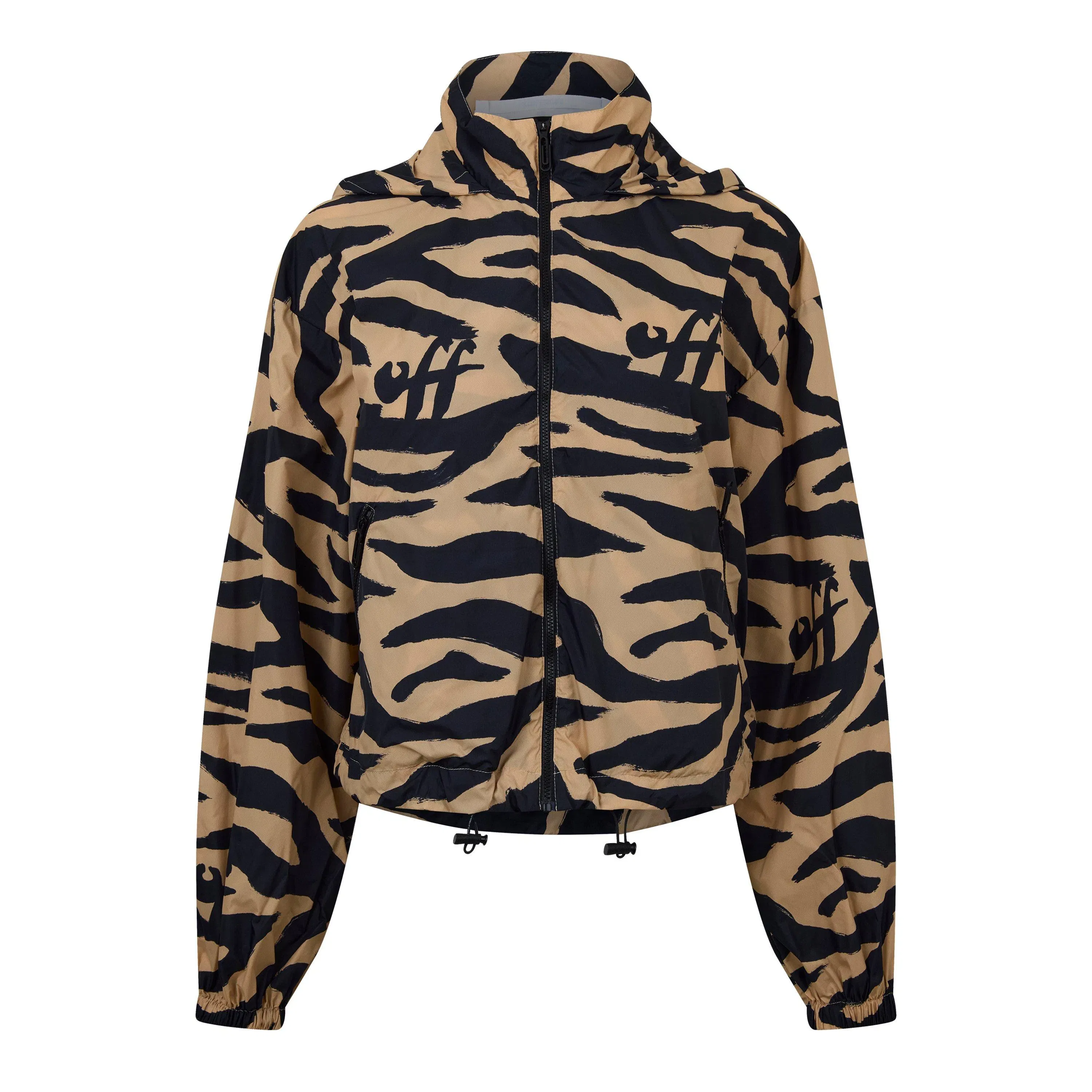 Zebra Animal Print Long Sleeve Zip Tracksuit Top
