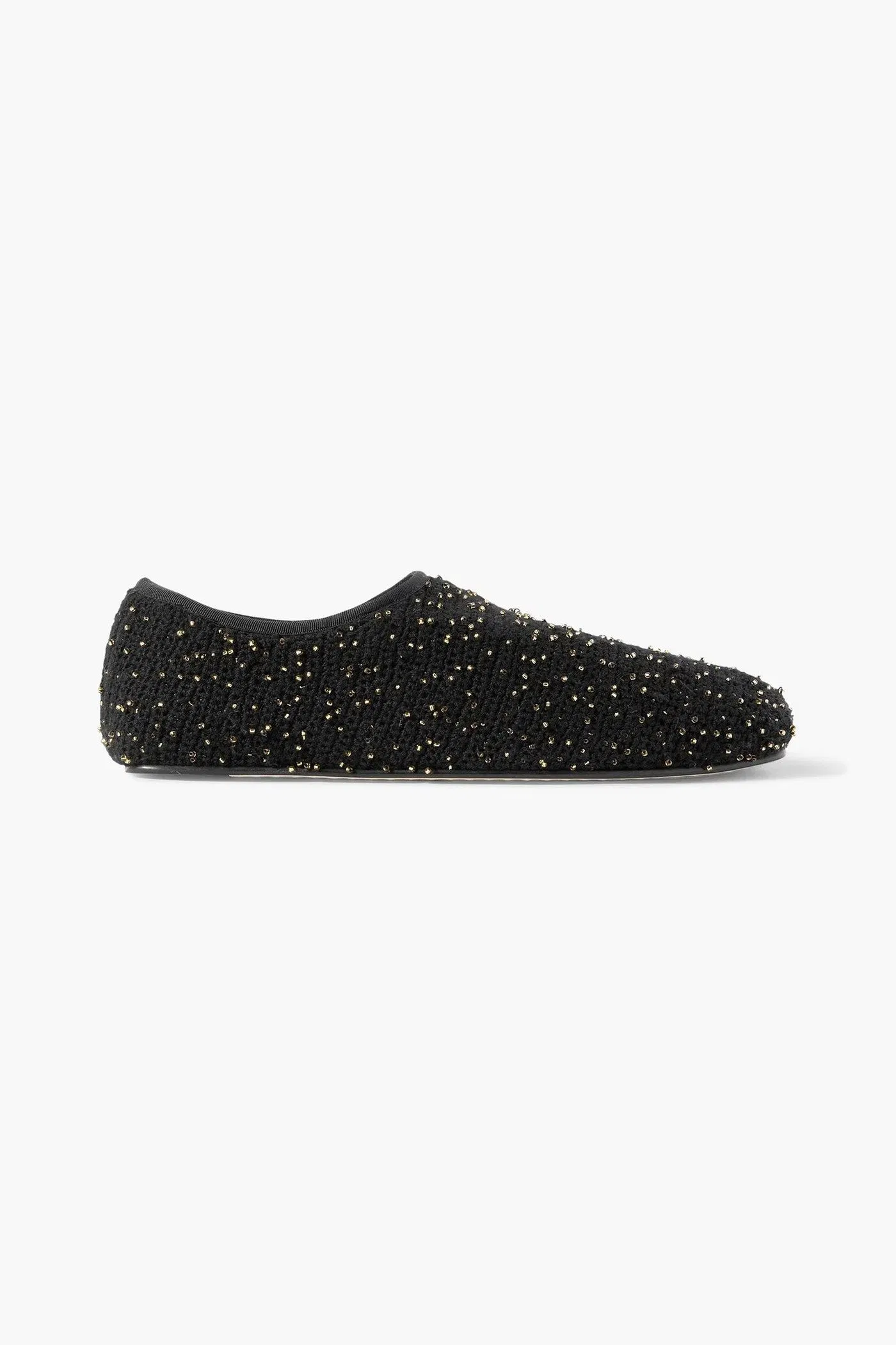 Gabriela Hearst Callie Beaded Crocheted Ballet Flats Black Women's