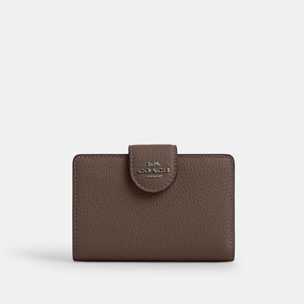 Coach Medium Corner Zip Wallet Gunmetal Dark Stone