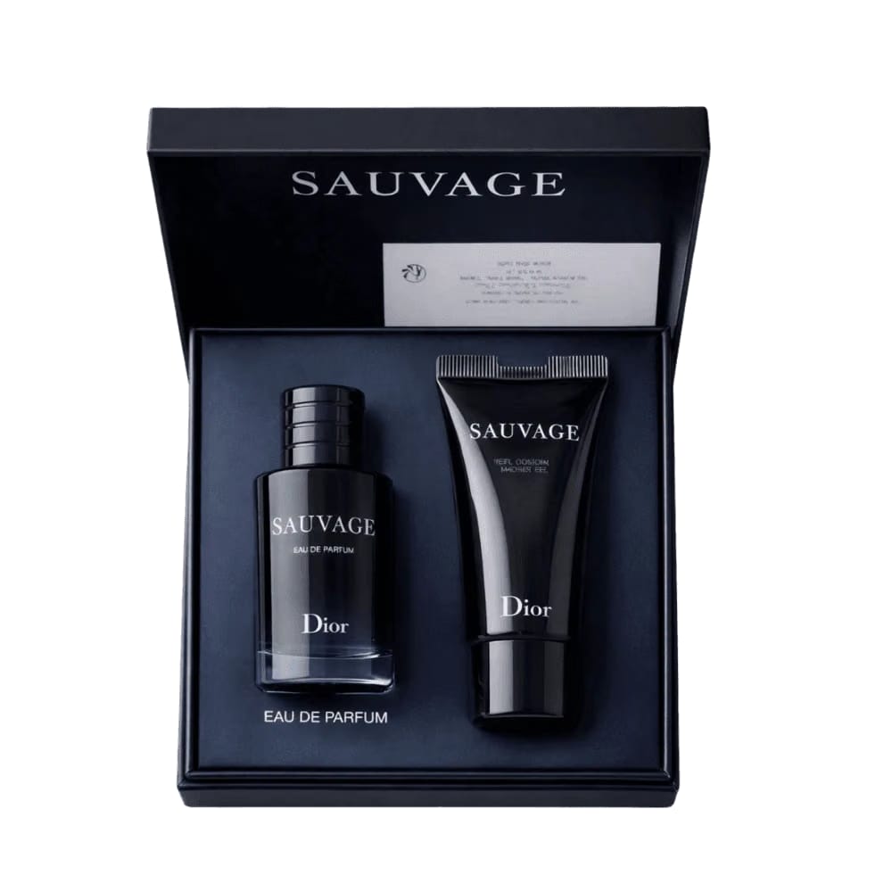 Dior Sauvage Men's Mini Travel Perfume & Shower Gel Gift Set (Perfume 10 ML / Lotion 0.34 Fl Oz)