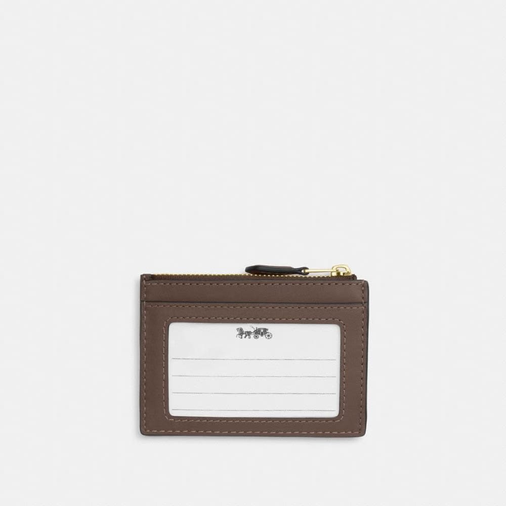 Coach Mini Skinny Id Case In Signature Jacquard With Floral Embroidery Gold Oak Multi
